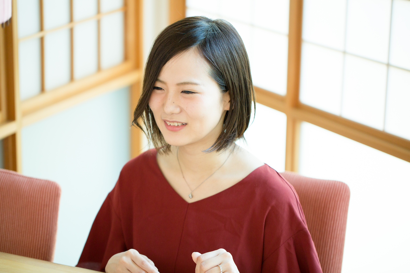 出本七瀬さん インタビュー風景